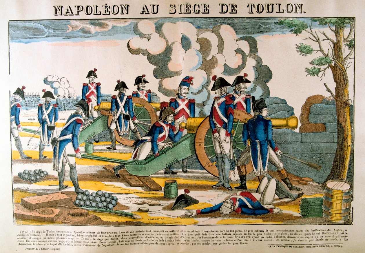 Napoleon ved beleiringen av Toulon, 1793, c1835 av Francois Georgin
