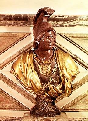 Byste av Alexander den store (356–323 f.Kr.) 1684 (marmor og bronse) av Francois Girardon