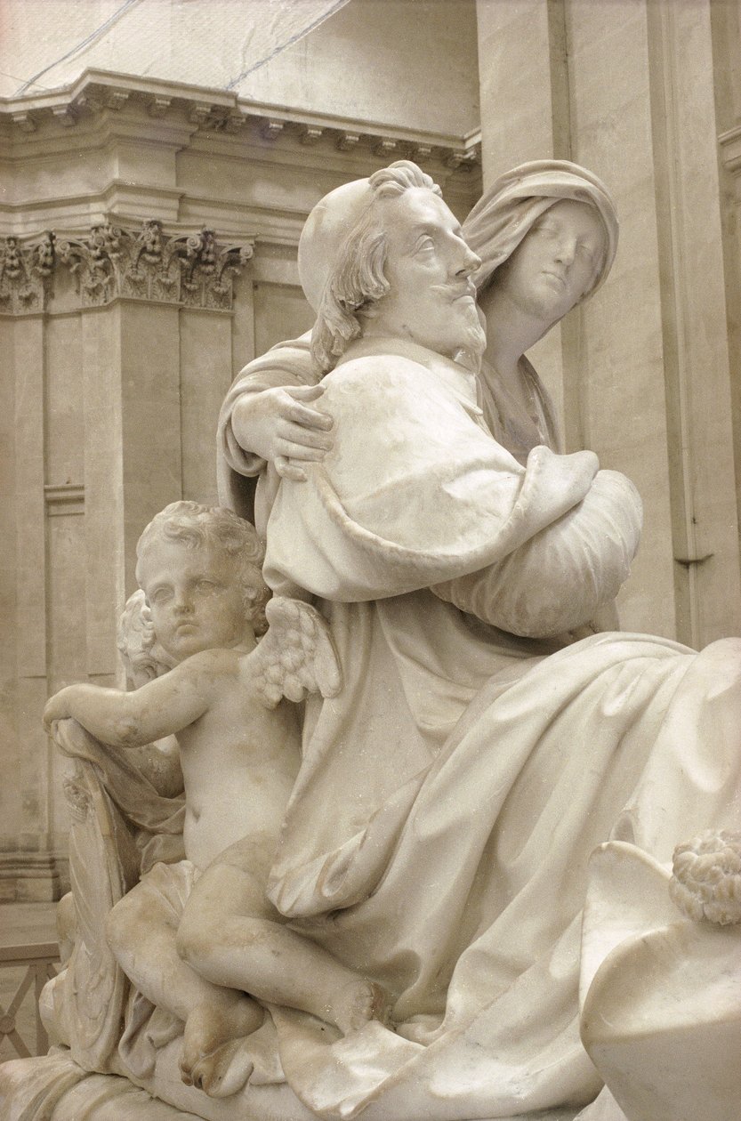 Detalj av begravelsesmonumentet til Armand-Jean du Plessis, kardinal Richelieu 1585-1642, 1694 marmor se også 245284 av Francois Girardon