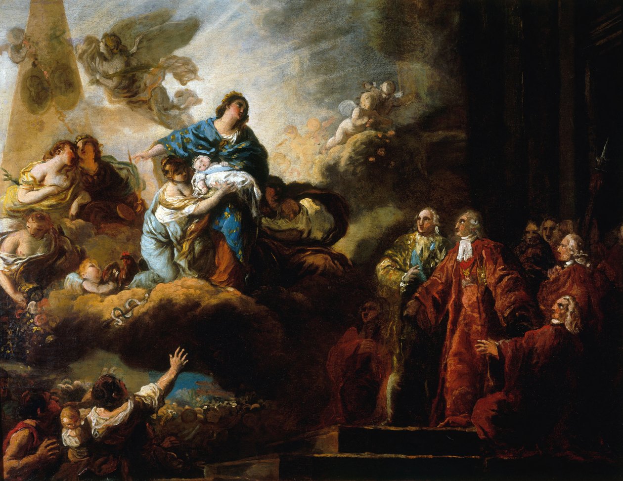 Dauphinens fødsel 22. august 1781 av Francois Guillaume Menageot