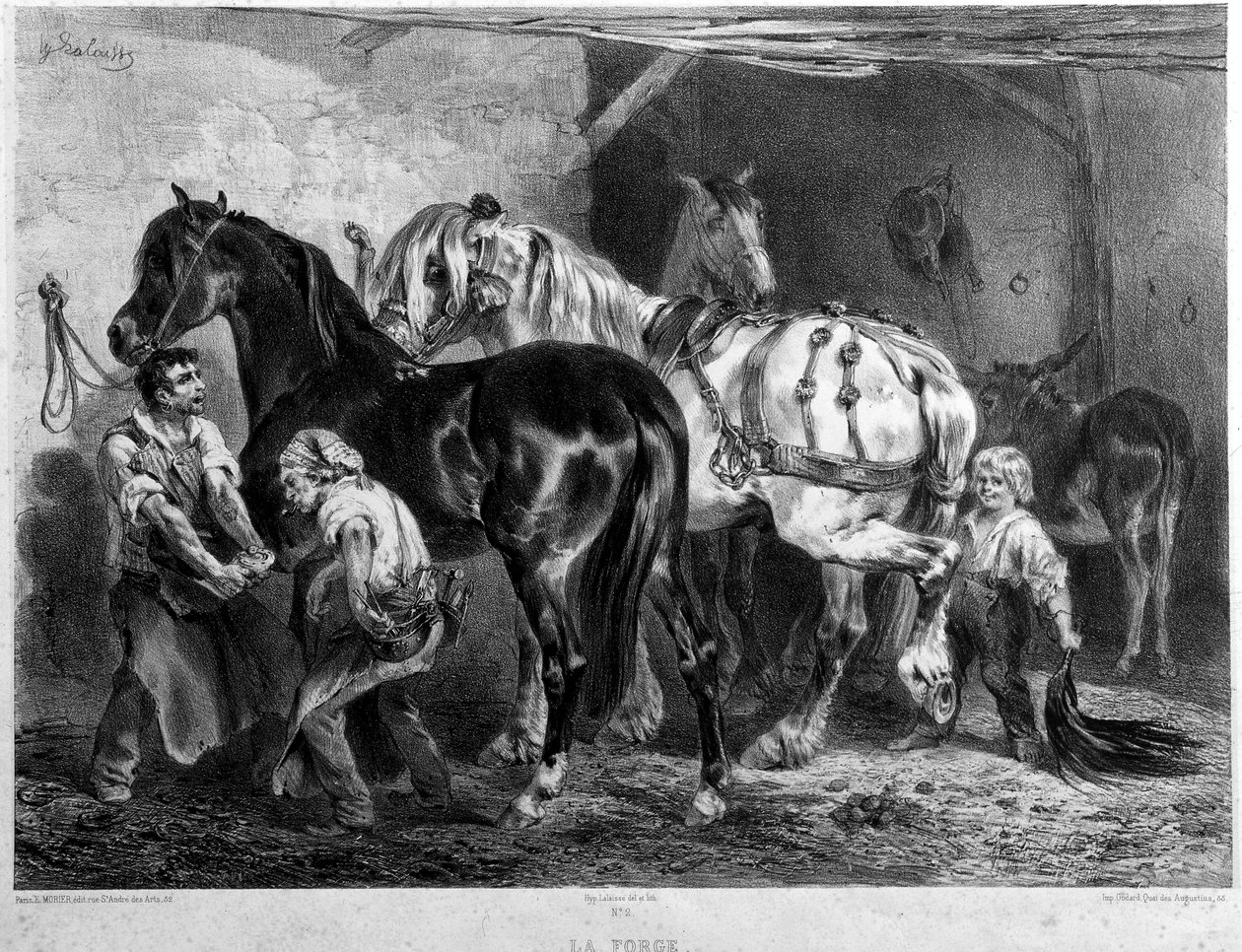 La Forge, hestebeslag av Francois Hippolyte Lalaisse