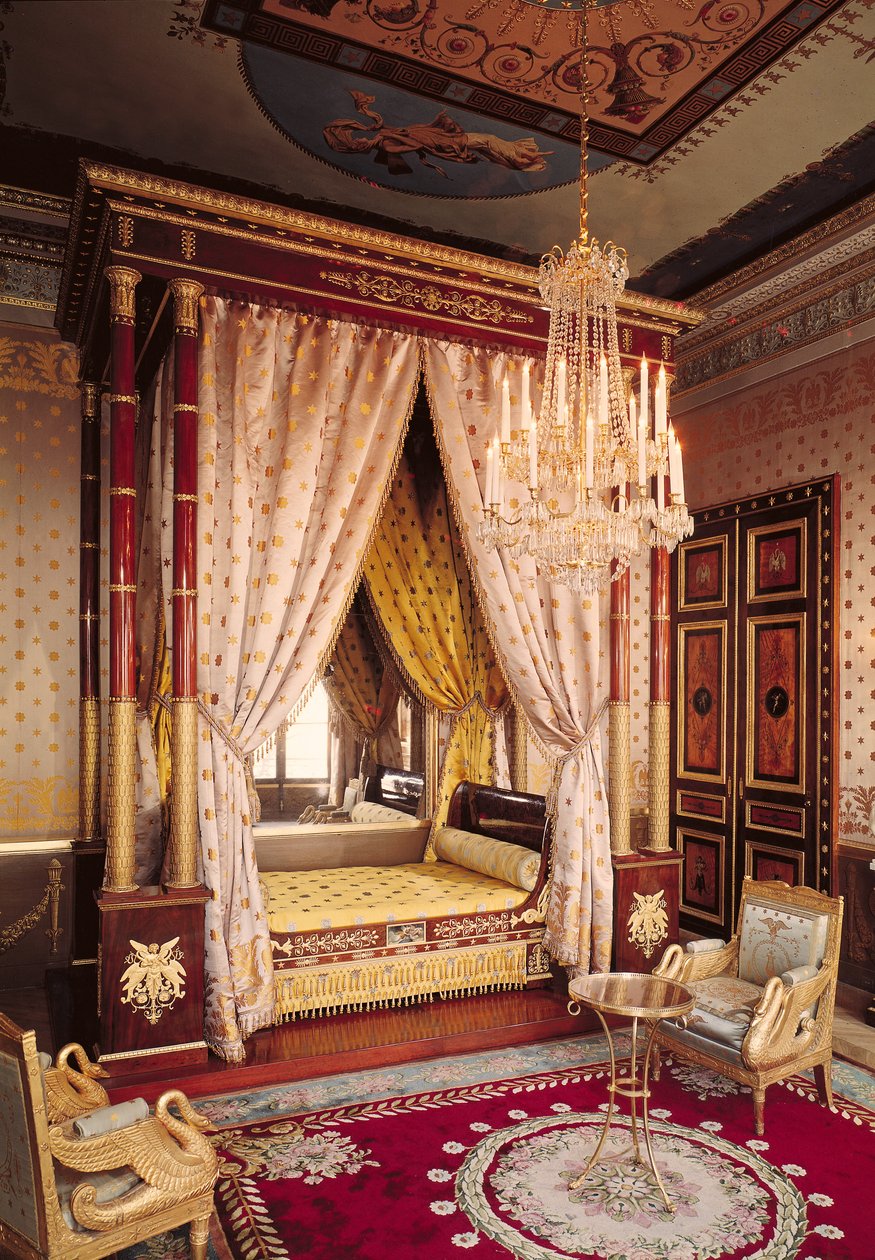 Soverom til dronning Hortense de Beauharnais (1783-1837) av Francois Honore Georges Jacob Desmalter
