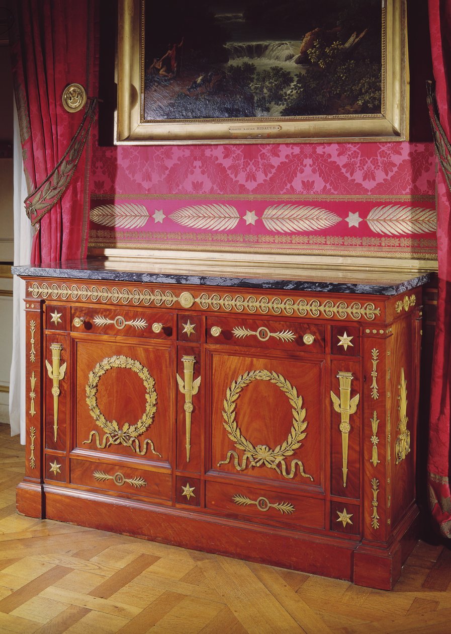First Empire Style commode, 1804-15 (akasie, marmor og forgylt bronse) av Francois Honore Georges Jacob Desmalter
