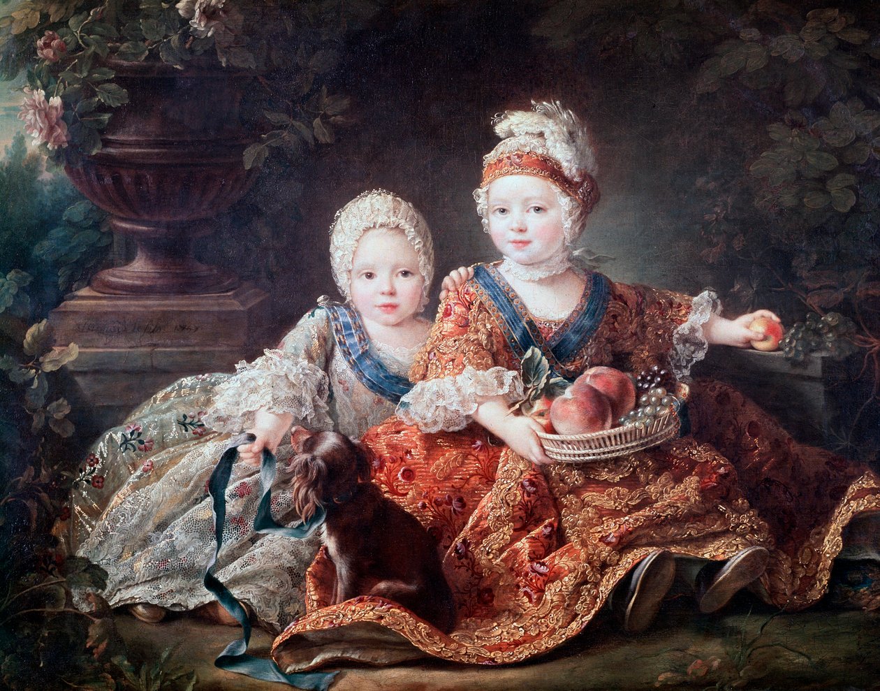 Hertugen av Berry (senere Louis XVI) og grev av Provence (senere Louis XVIII) som barn av Francois Hubert Drouais