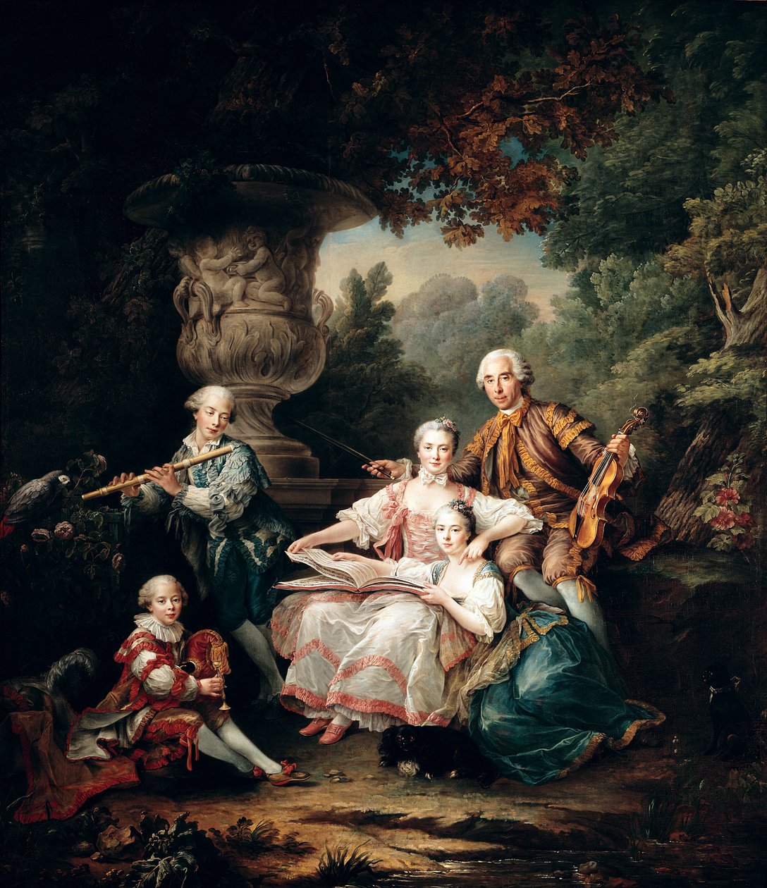 Louis du Bouchet (1645-1716) Marquis de Sourches og hans familie, 1750 av Francois Hubert Drouais
