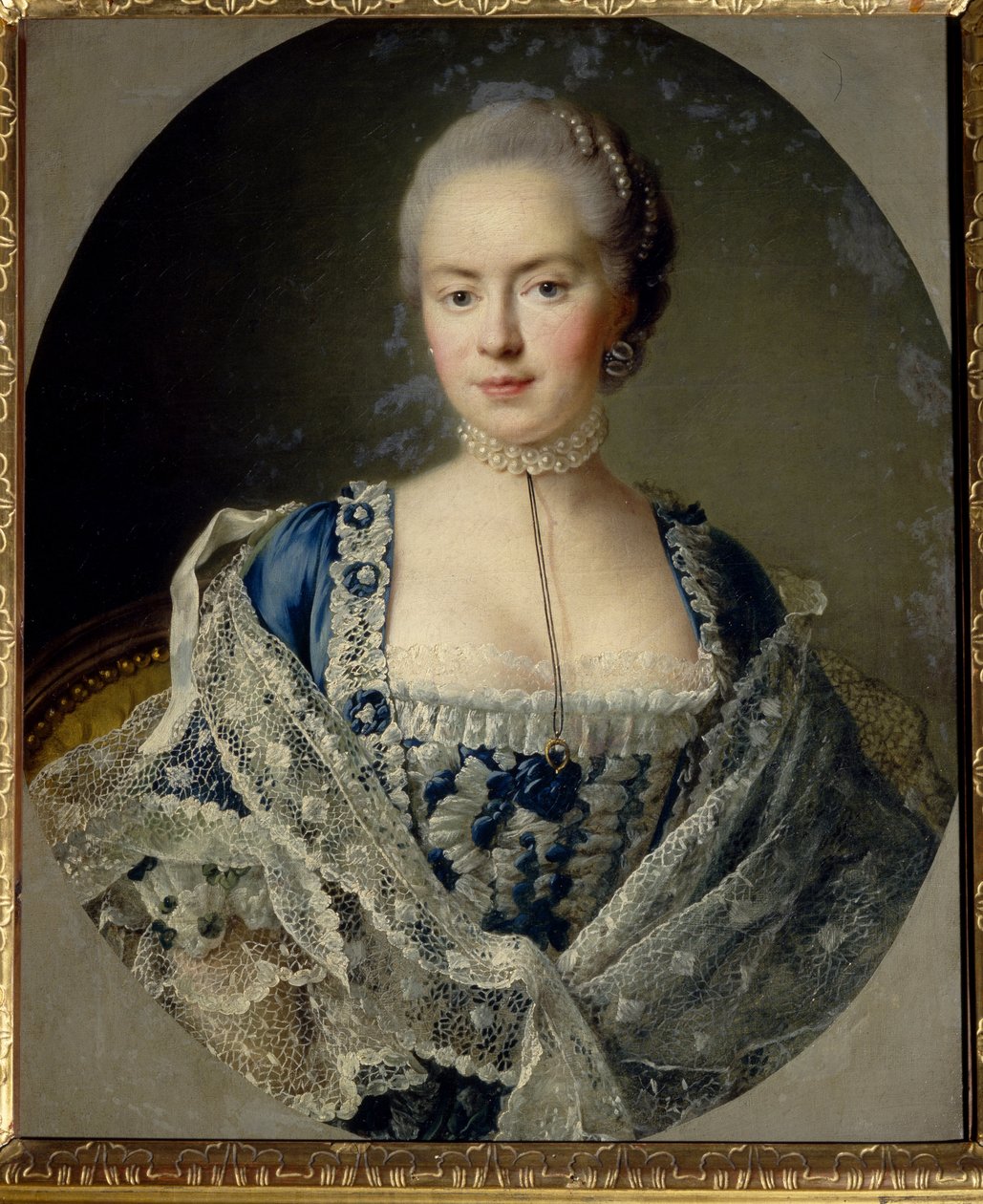 Portrett av prinsesse Daria Petrovna Saltykova (Saltykoff) (nee Chernysheva av Francois Hubert Drouais