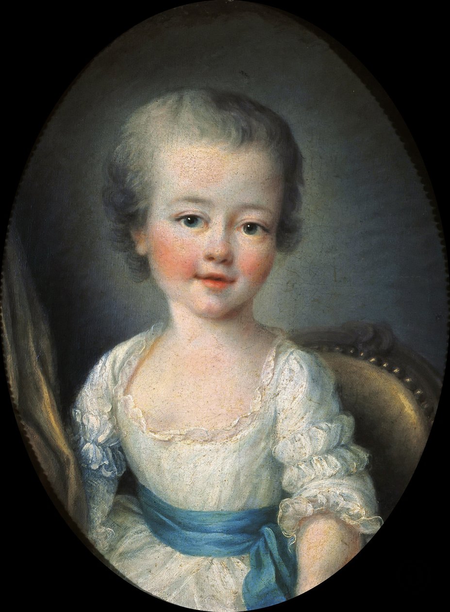 Portrett av en liten jente i en hvit kjole, kjent som Alexandrine Lenormant d