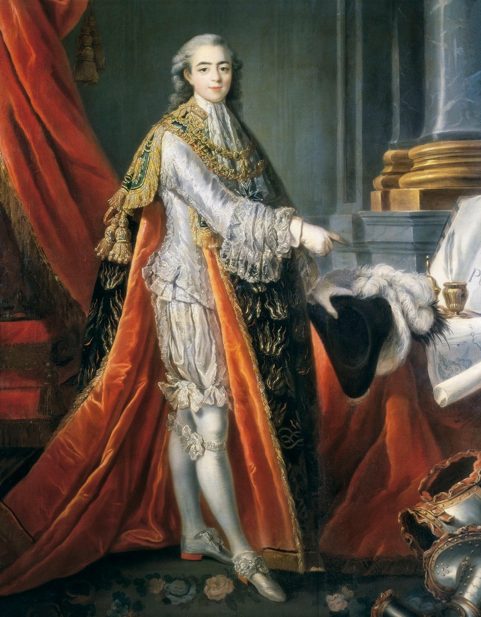 Portrett av Charles X av Bourbon (olje på lerret) av Francois Hubert Drouais