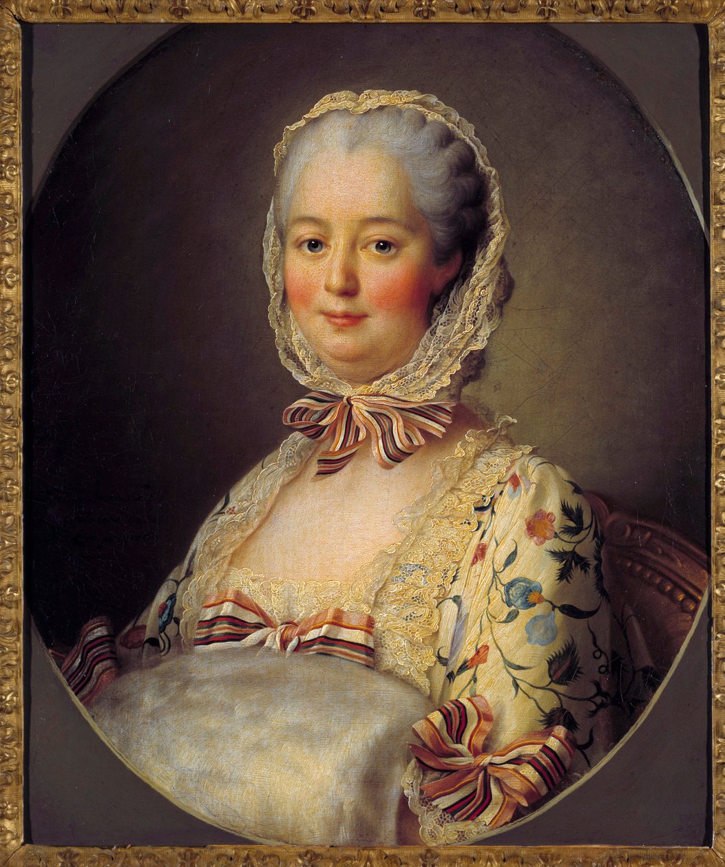 Portrett av Jeanne Antoinette Poisson, Marquise of Pompadour (kjent som Madame de Pompadour av Francois Hubert Drouais