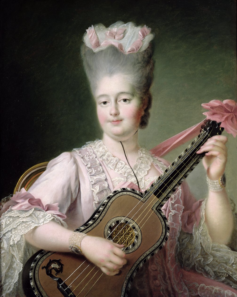 Portrett av Marie-Clothilde av Frankrike (1759-1802), også kjent som Madame Clothilde, dronning av Sardinia, 1775 (etter restaurering) av Francois Hubert Drouais
