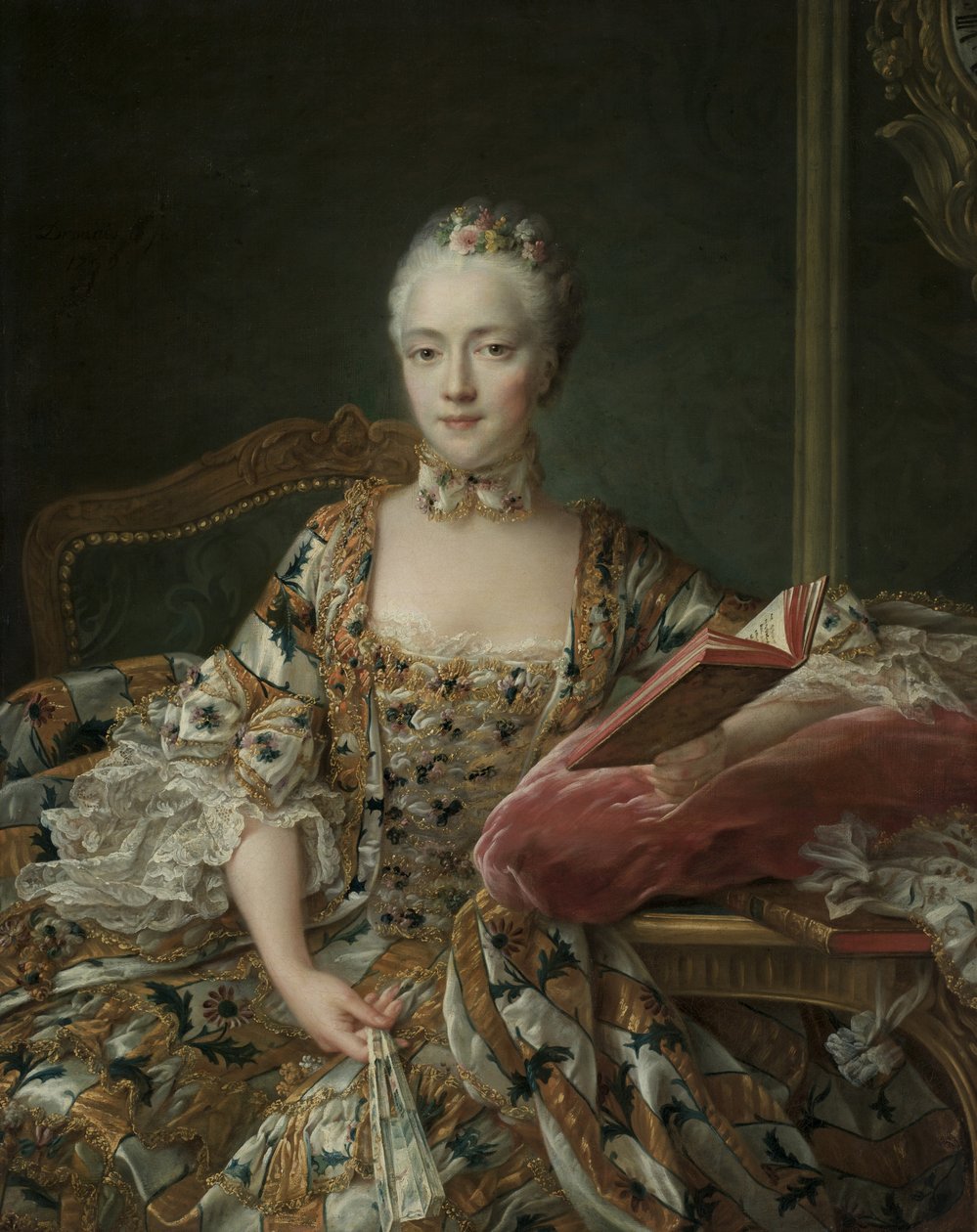 Portrett av Marquise d"Aguirandes, 1759 av Francois Hubert Drouais