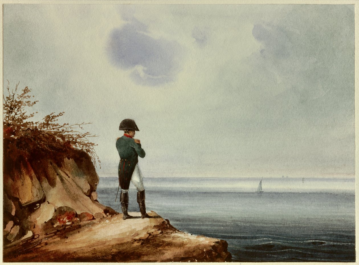 Portrett til fots av keiser Napoleon I (1769-1821) Akvarell av Francois Joseph Sandmann (1805-1880) fra indikasjonene til Louis Marchand. 1820 søn. 0,14x0,19 m Malmaison, musee du chateau av Francois Joseph Sandmann