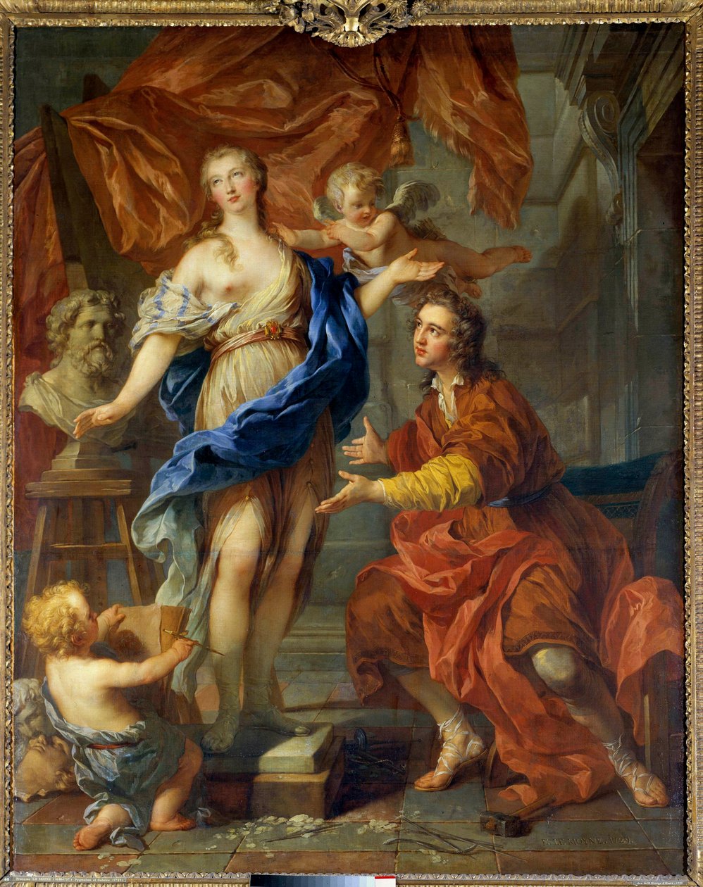 Pygmalion ser sin animerte statue Maleri av Francois Le Moyne (1688-1737). 1729. Dim 2,12 x 1,68 m Tours, Musee des Beaux Arts av François Lemoyne