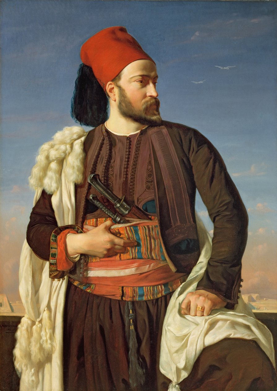 Portrett av Leconte de Floris i uniformen til den egyptiske hæren, 1840 av Francois Leon Benouville