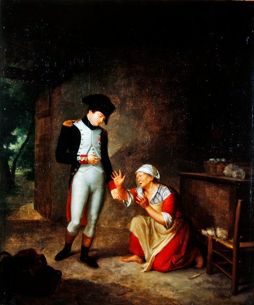 Napoleon besøker en bonde i utkanten av Brienne, 4. august 1805 av Francois Leroy de Liancourt