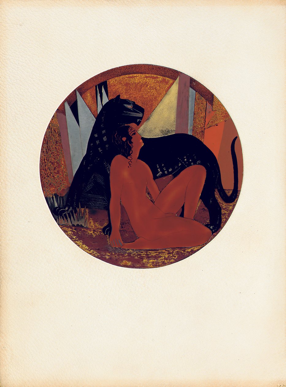 Mowgli og Bagheera, illustrasjon fra 