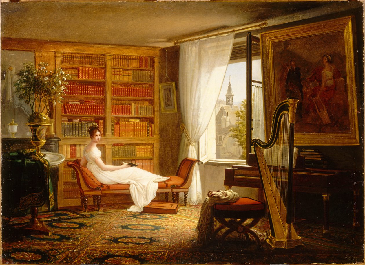 Salongen til Madame Récamier ved Abbaye-aux-Bois, 1826. av Francois Louis Dejuinne