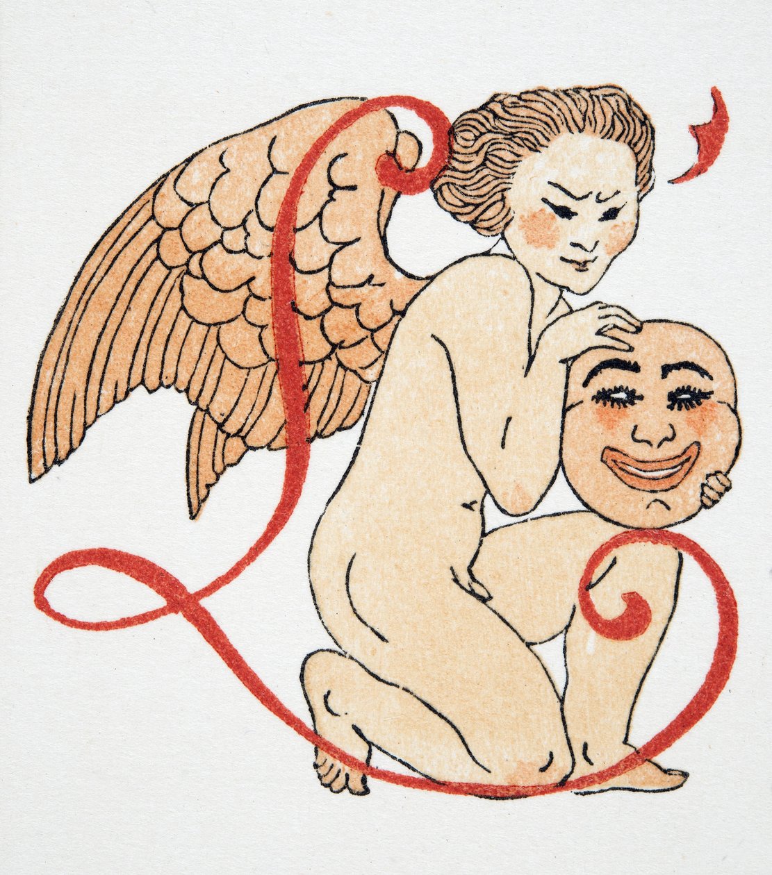 Cupid, pub. 1922 (stensiltrykk) av Francois Louis Schmied