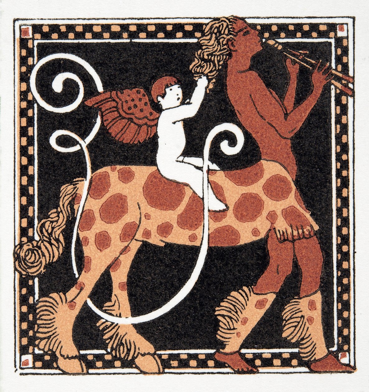 Bokstaven U, fra Personages de Comedie, pub. 1922 (stensiltrykk) av Francois Louis Schmied
