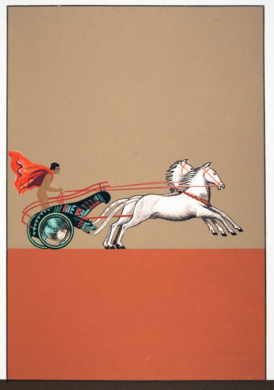 Man and Chariot, illustrasjon fra Prometheus Enchained by Aeschylus, pub. 1941 (stensiltrykk) av Francois Louis Schmied