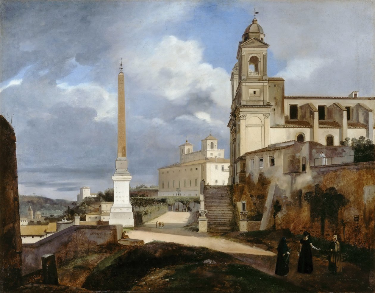 Santa Trinità dei Monti og Villa Medici i Rom av Francois Marius Granet