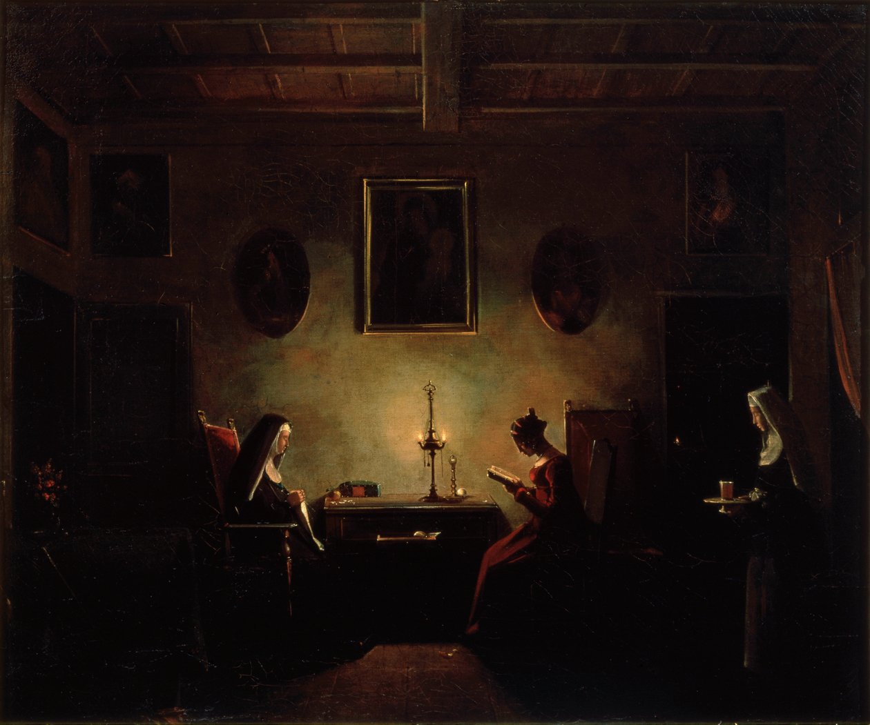 Scene i et interiør, 1800-tallet av Francois Marius Granet