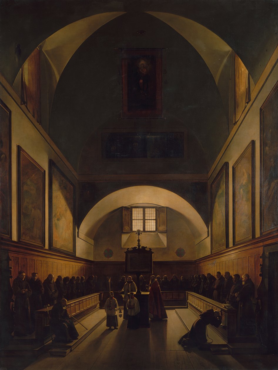 Koret til Kapusinerkirken i Roma, 1814-15. av Francois Marius Granet