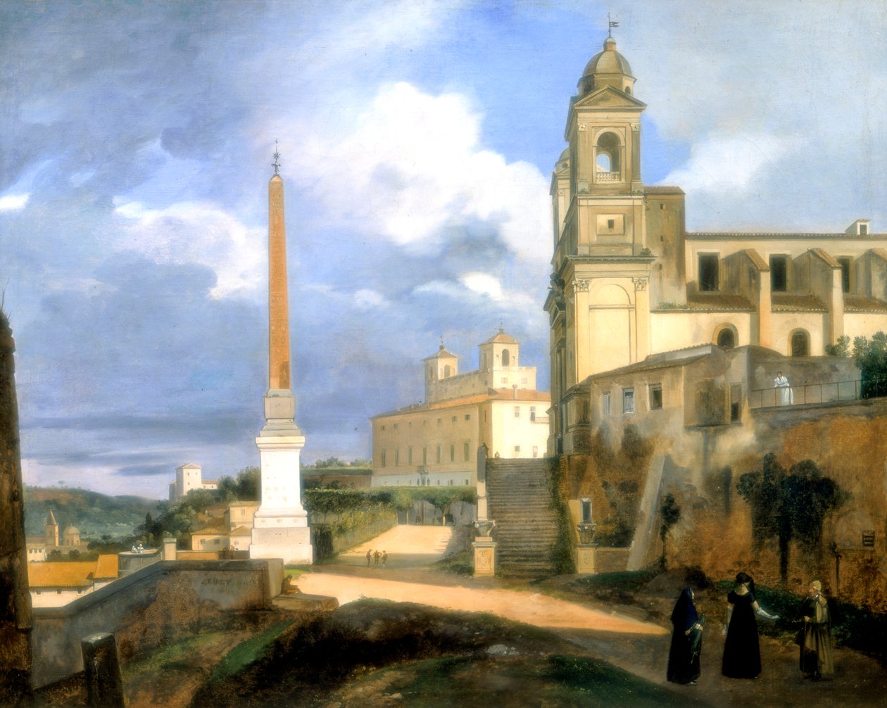 Treenigheten av fjellene og Medici-villaen, Roma, 1808 av Francois Marius Granet