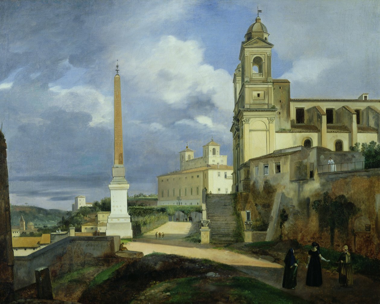 Trinita dei Monti og Villa Medici, Roma av Francois Marius Granet