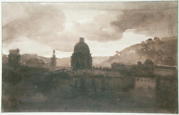 Utsikt over Roma fra Santa Trinita dei Monti (blekkvask på papir) av Francois Marius Granet