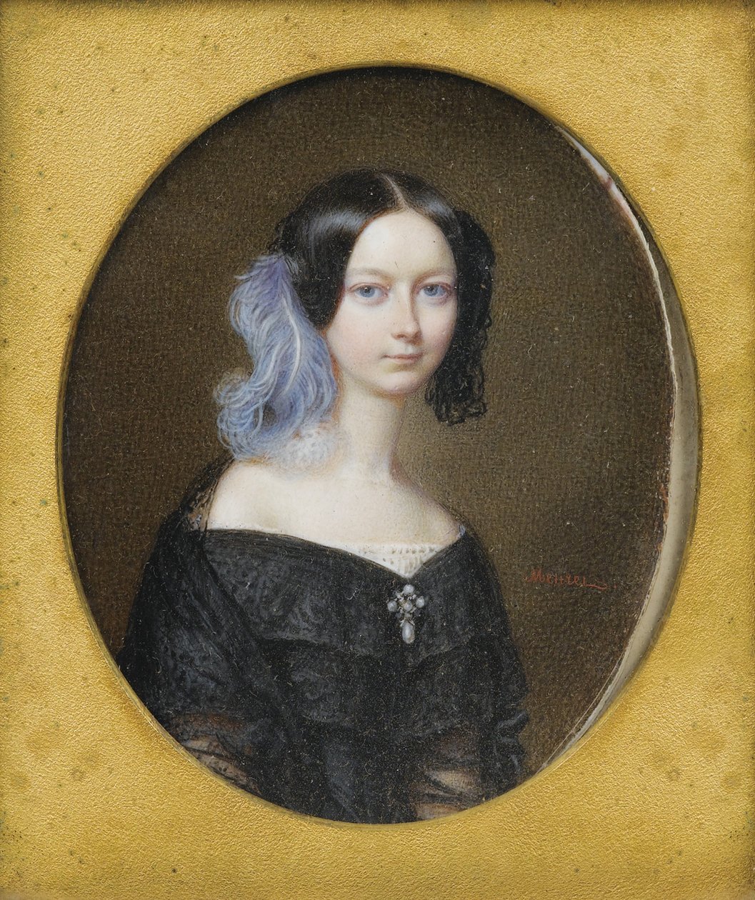Hertuginne Helene av Mecklenburg-Schwerin 1814-1858, senere hertuginne av Orléans, ca 1835 av Francois Meuret