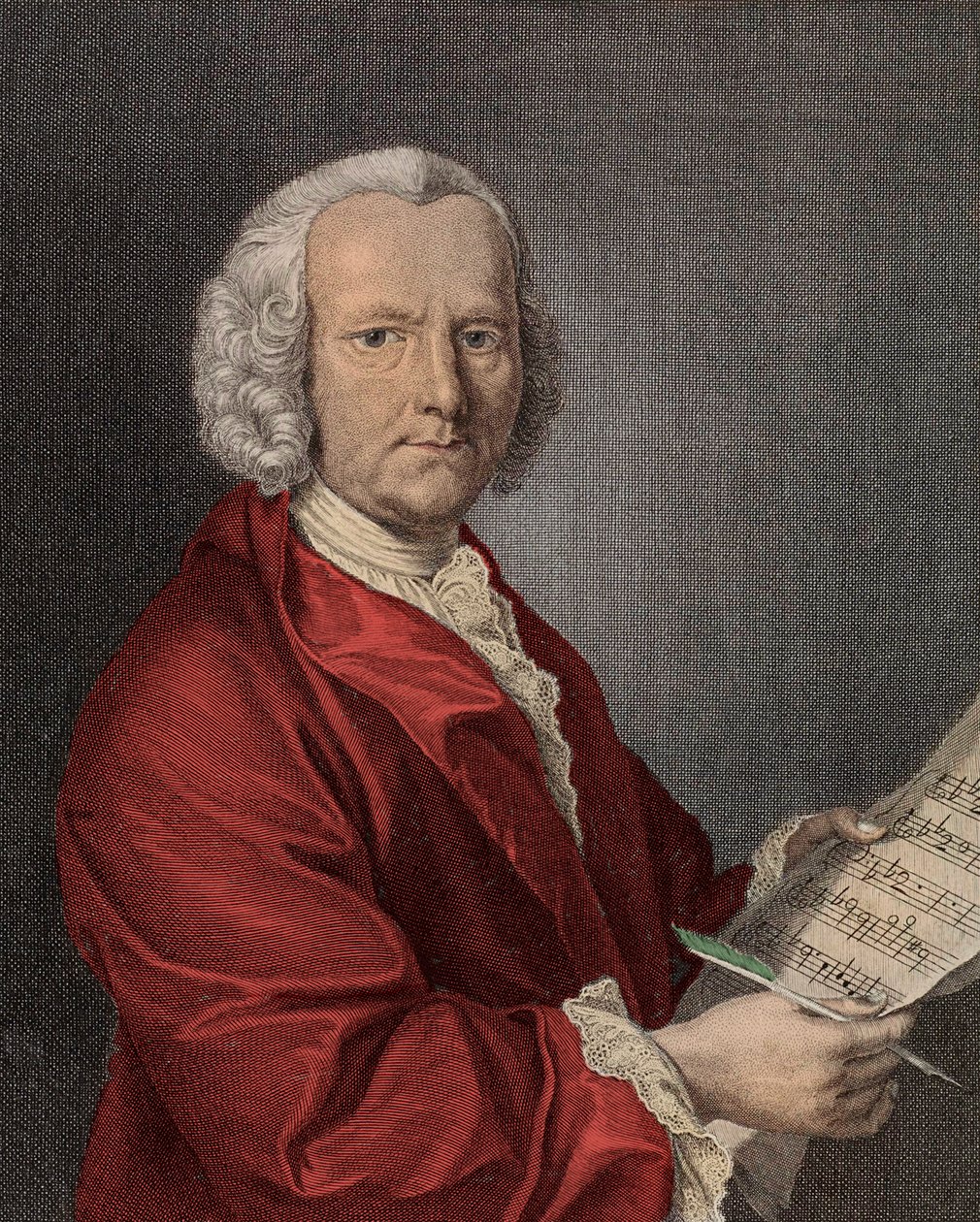 Portrett av Willem av Fesch (1687-1761) gravering av Francois La Cave av Francois Morellon la Cave