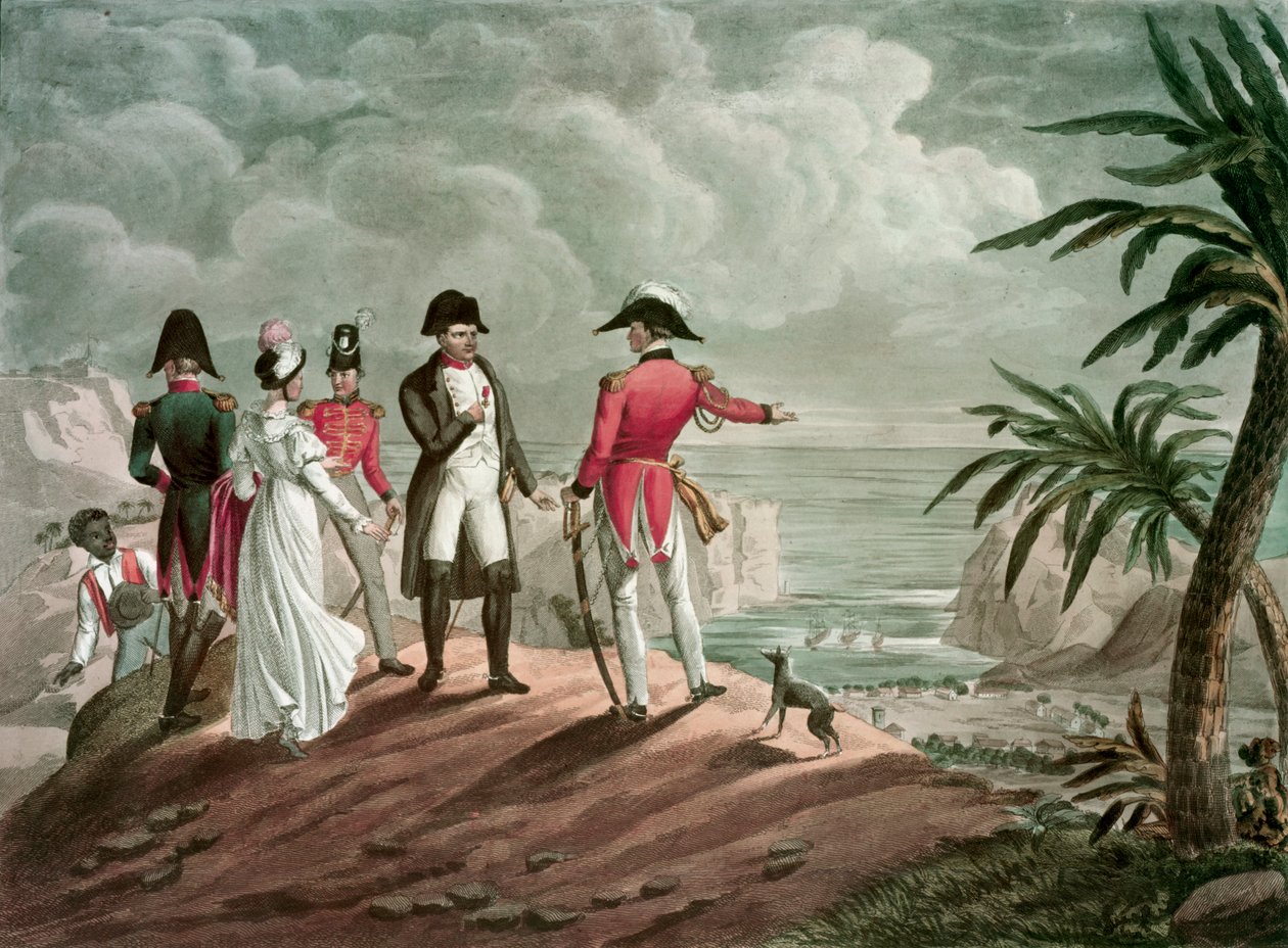 Bonaparte på St. Helena (stålgravering) av Francois Nicolas Martinet