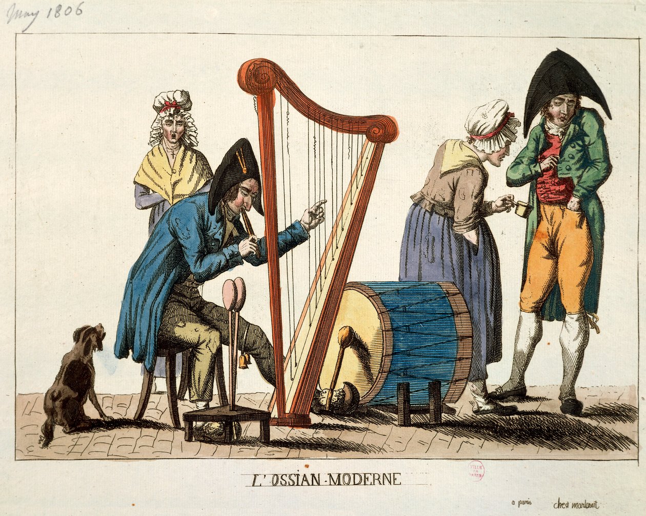 Karikatur av moderne Ossian, av Francois Nicolas Martinet av Francois Nicolas Martinet