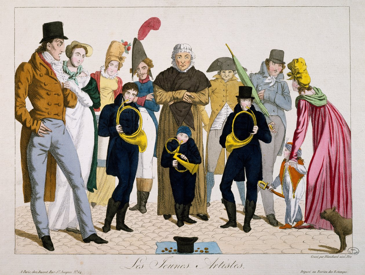 Unge kunstnere, trykk, Frankrike av Francois Nicolas Martinet