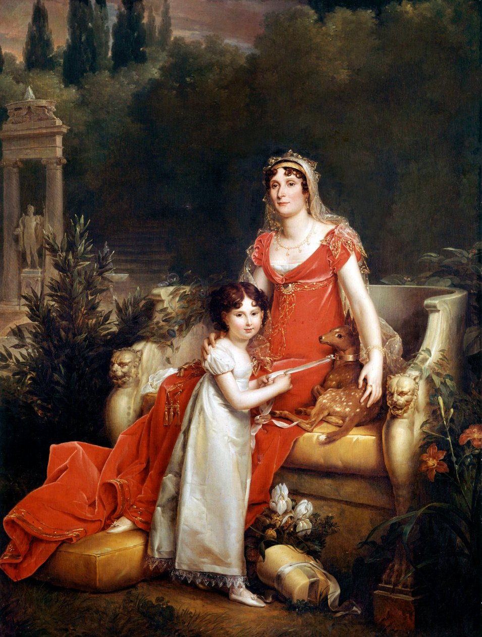 Elisa Bonaparte Baciocchi med datteren av Baron François Pascal Simon Gérard