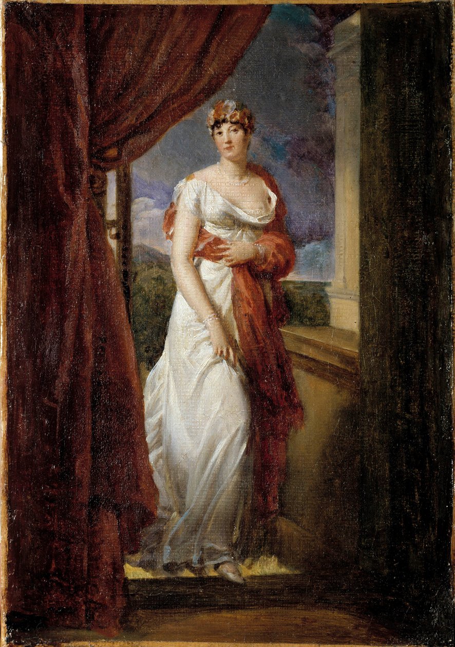 Portrait en pied av Madame Tallien, født Cabarrus, prinsesse av Caraman - Chimay (1773-1835) Maleri av Francois Gerard (1770-1837) 1804 Søn. 0,32 x 0,20 m. av Baron François Pascal Simon Gérard