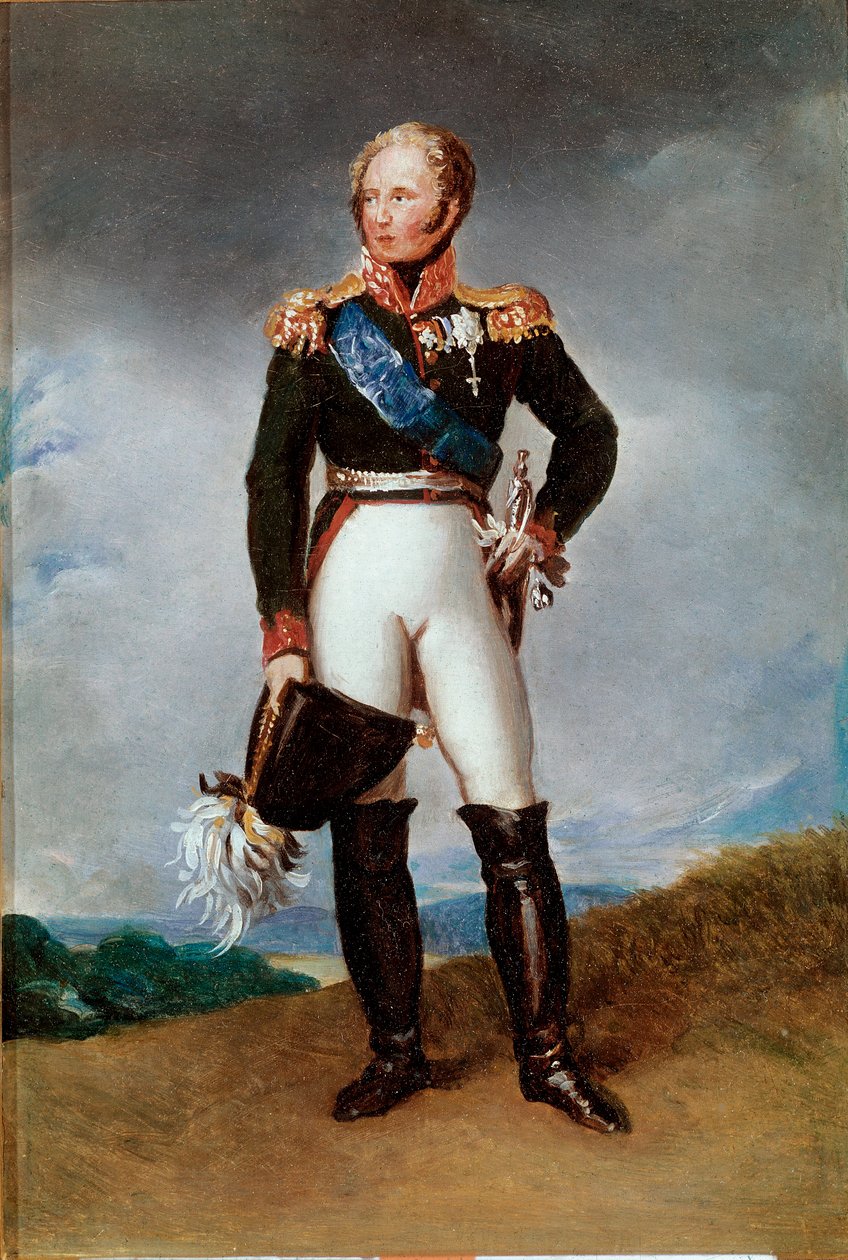 Portrett til fots av Alexander I, tsar av Russland (1777-1825) Maleri av Francois Gerard (1770-1837) Søn. 0,32x0,24 m Versailles, Musee du chateau av Baron François Pascal Simon Gérard