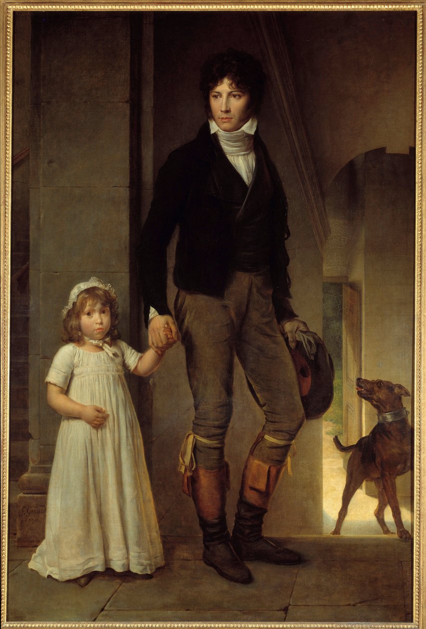 Portrett til fots av maleren Jean Baptiste Isabey (1767-1855) og hans datter Maleri av Francois Gerard (1770-1837) 1795 Søn. 1,94x1,3 m av Baron François Pascal Simon Gérard