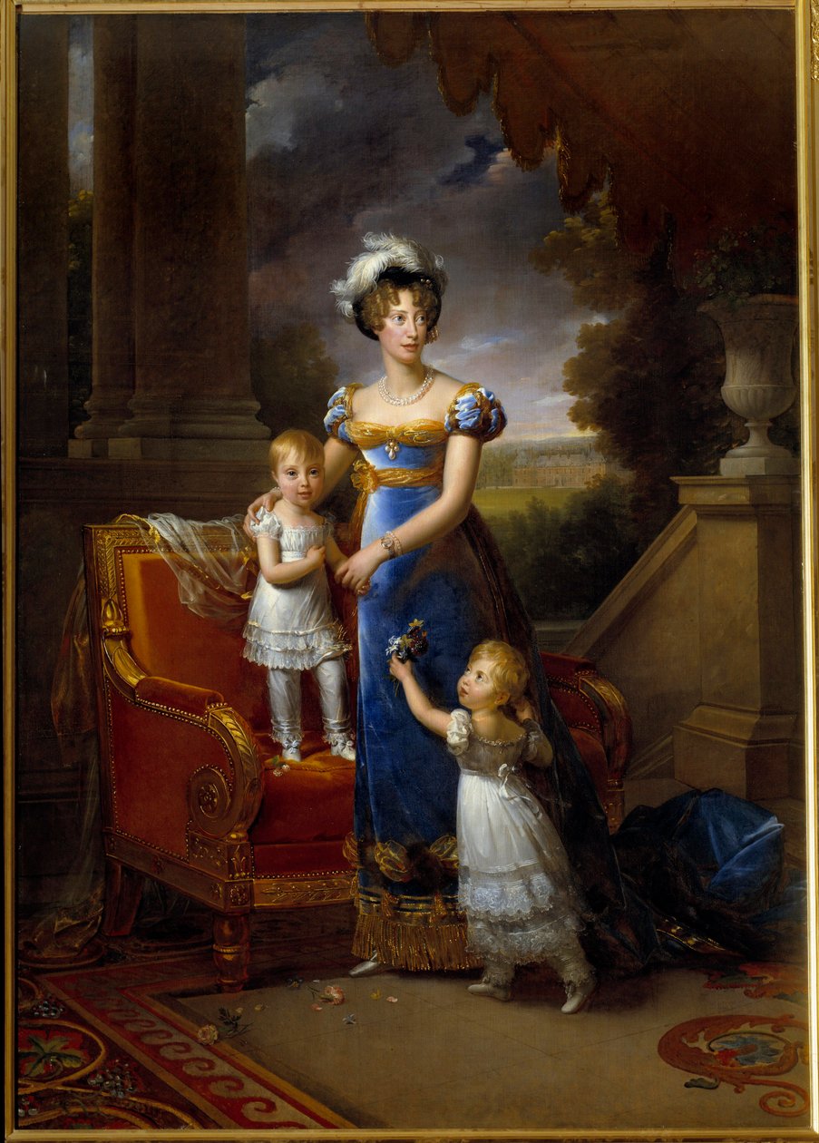 Portrett av Marie Caroline, prinsesse av de to Siciliene, hertuginne av Berry (1798-1870) og hennes barn Maleri av Francois Gerard (1770-1837) 1820 Søn. 0,4x0,3 m av Baron François Pascal Simon Gérard