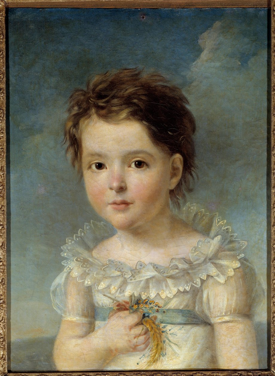Portrett av dronning Hortense av Beauharnais (1783-1837) barn Hun er datter av imponen Josephine de Beauharnais og mor til den fremtidige Napoleon III. Maleri av Francois Gerard (1770-1837) 1700-tallet. Avignon, Calvet-museet av Baron François Pascal Simon Gérard