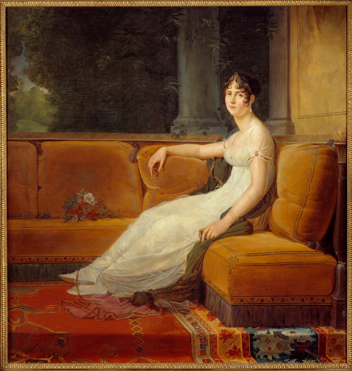 Portrett av imponen Josephine de Beauharnais (1763-1814) i hennes salong på Malmaison-maleriet av Francois Gerard (1770-1837) 1801 Søn. 1,71x1,64 m Malmaison, musee du chateau - portrett i full lengde av keiserinne Josephine de Beauharnais (1763-1814) i t. av Baron François Pascal Simon Gérard