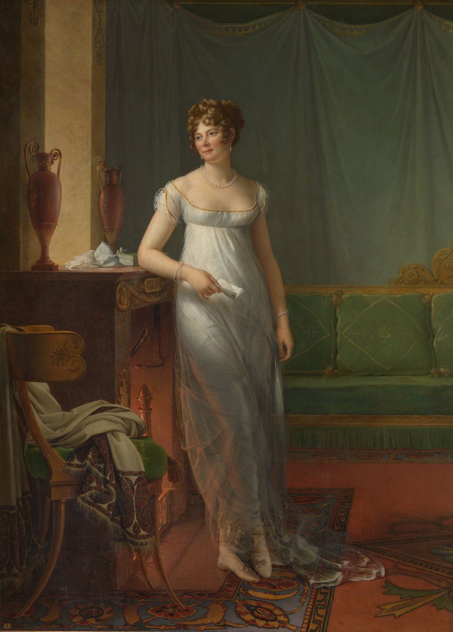 Madame Charles Maurice de Talleyrand Périgord 1761-1835, ca. 1804. av Francois Pascal Simon Gerard