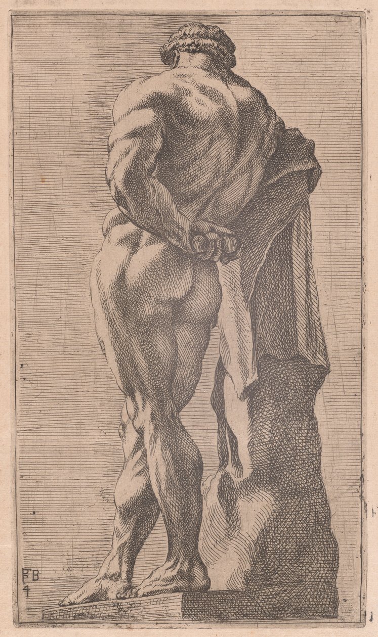 Farnese Hercules, sett bakfra [plate 4] av Francois Perrier