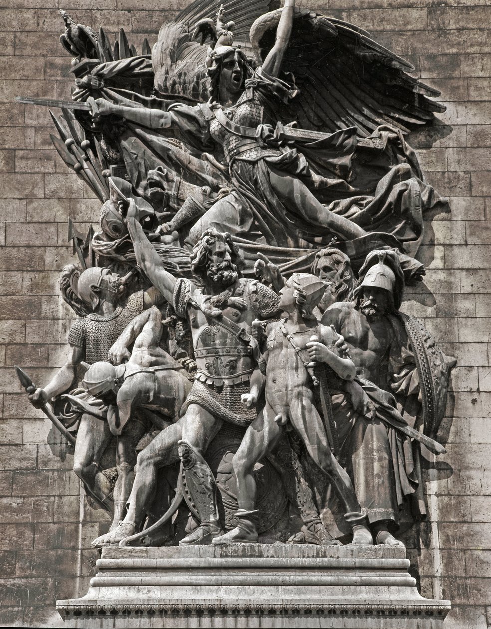 Avgang av de frivillige fra 1792 eller La Marseillaise (steinrelieff). av Francois Rude