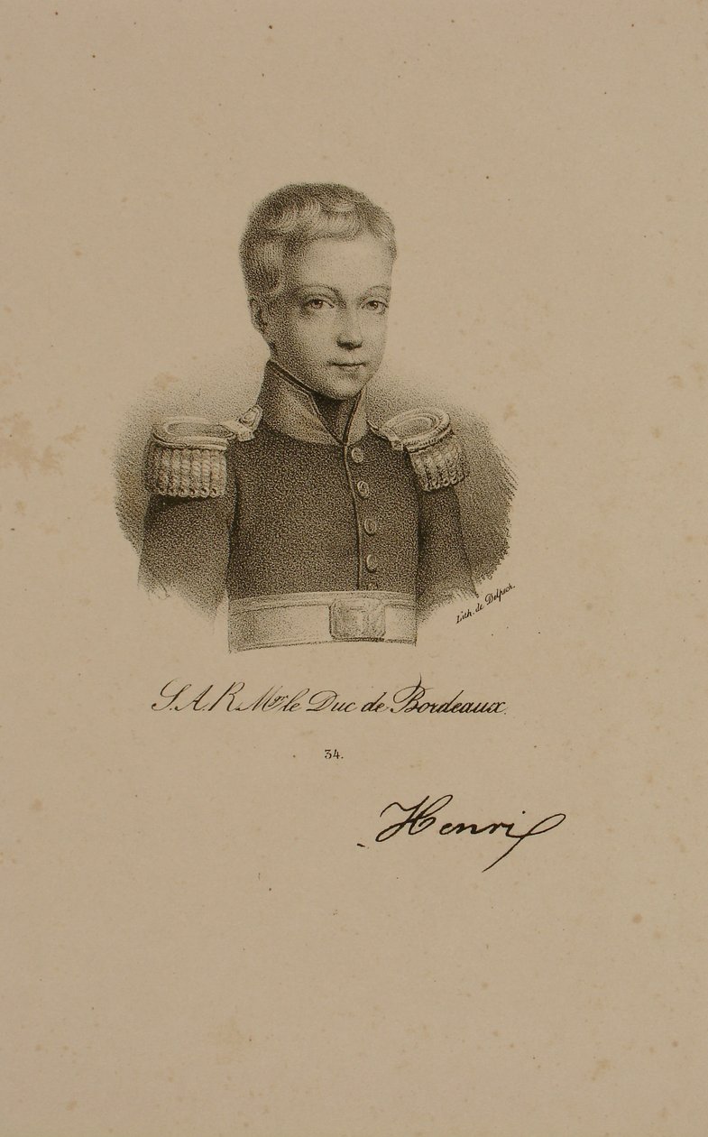 Henri Charles Ferdinand Marie Dieudonne av Frankrike, hertug av Bordeaux, greve av Chambord av Francois Seraphin Delpech