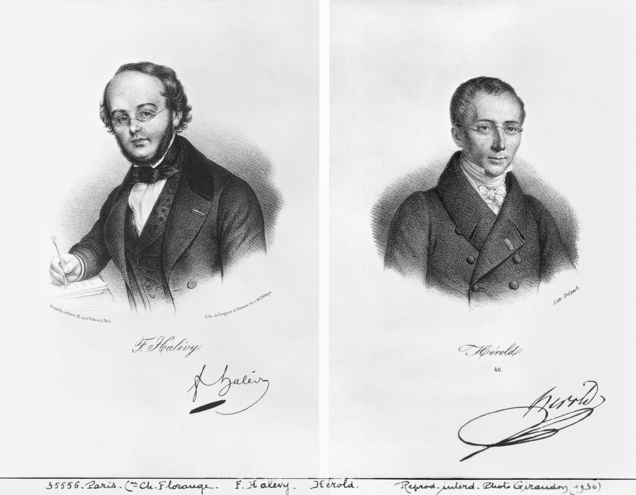 Jacques Fromental Halevy (1799-1862) og Ferdinand Herold (1791-1833) av Francois Seraphin Delpech