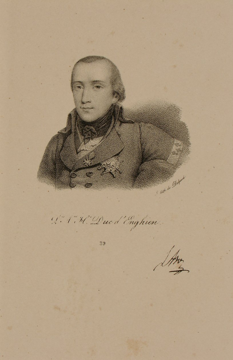 Louis Antoine Henri de Bourbon (1772-1804) hertug av Enghien iført Conde-uniformen av Francois Seraphin Delpech