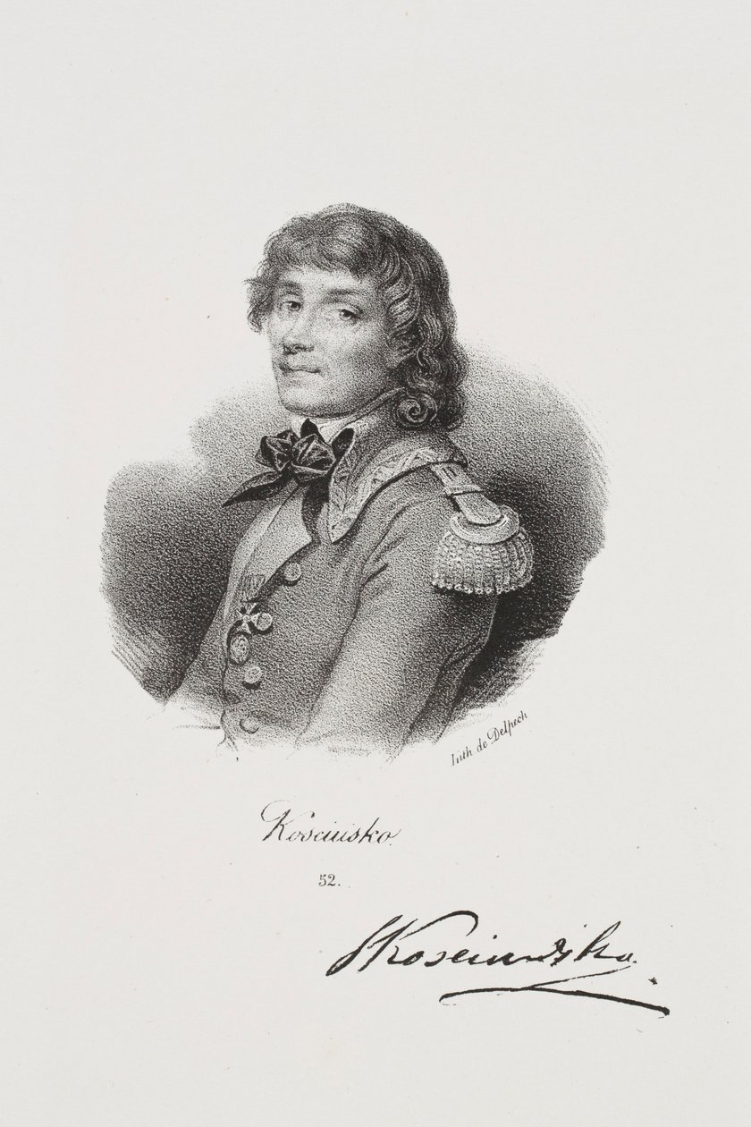 Portrett av frihetskjemperen Tadeusz Kościuszko av Francois Seraphin Delpech