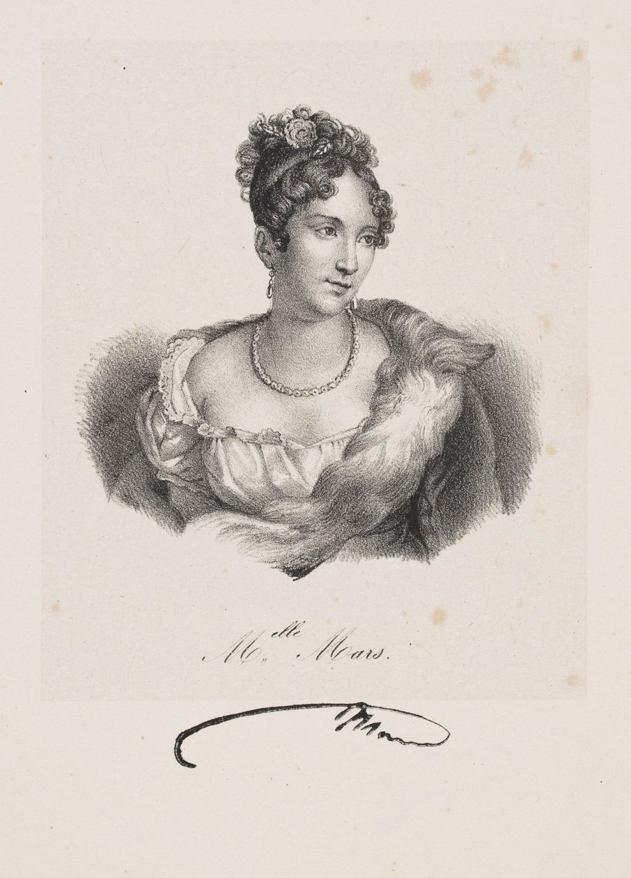 Portrett av frøken Mars (pseudonym for Anne Françoise Hyppolyte Boutet Salvetat) av Francois Seraphin Delpech